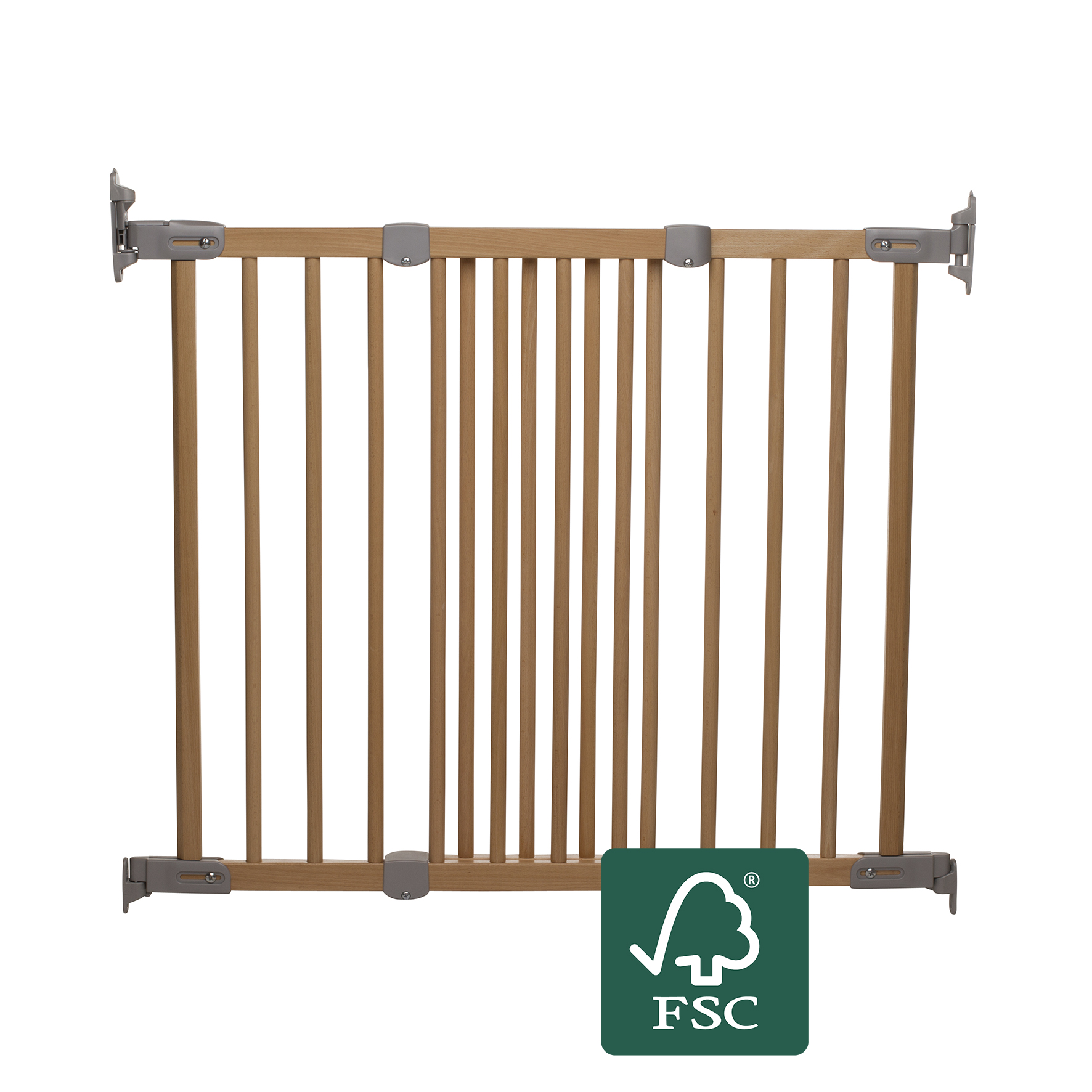 BabyDan FlexiFit Safety Gate, Wood/Gray